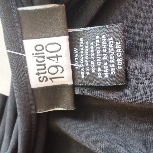 Studio 1940 Black dressy top, sz 14/16 - Picture 5 of 8